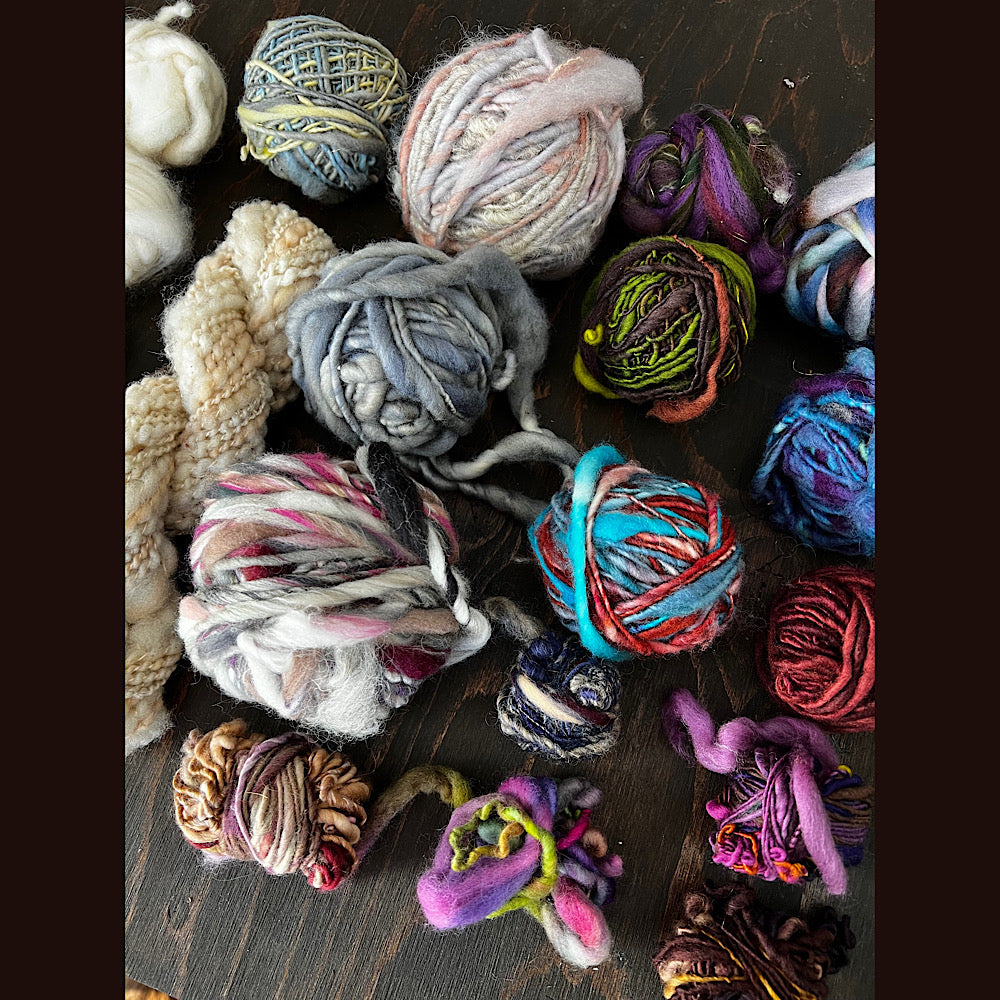 Very Large lot of hand spun yarn for weaving crochet knitting  21.1 oz