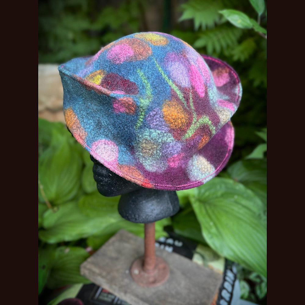 OOAK Handmade wool Felted hat 22” small
