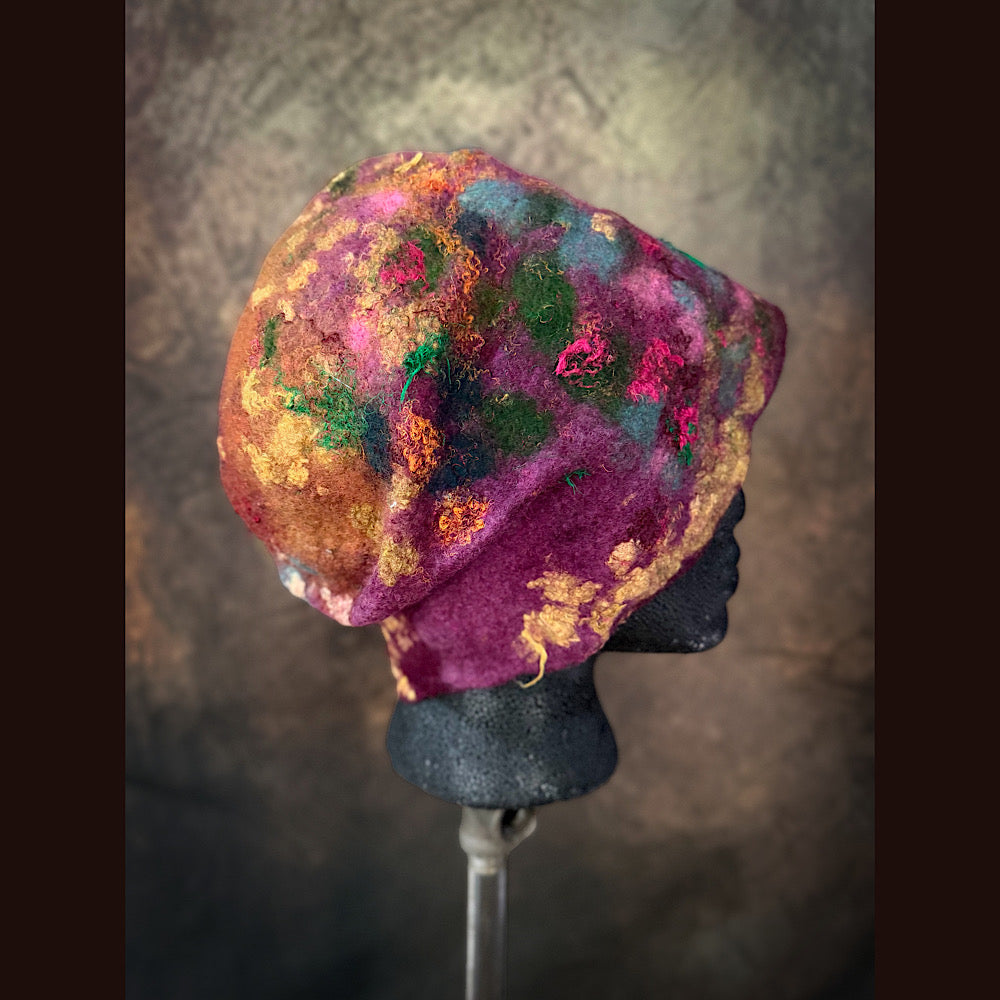 OOAK Handmade wool felted hat 24” large