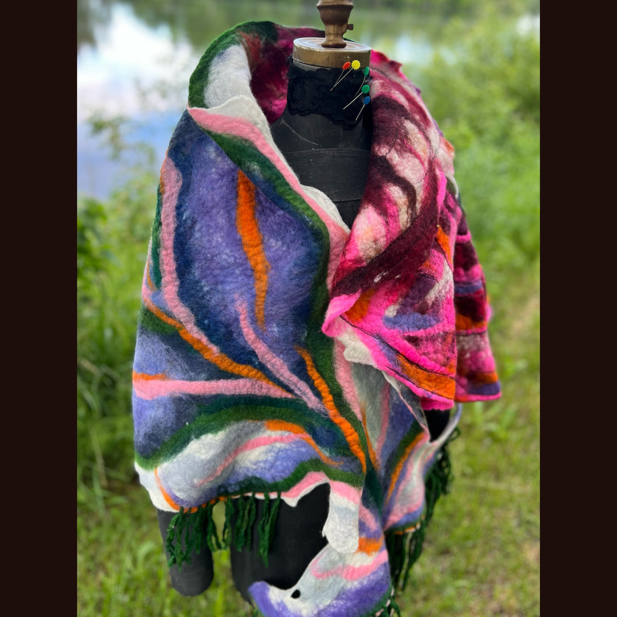 Felted Shawl 64”X 27”