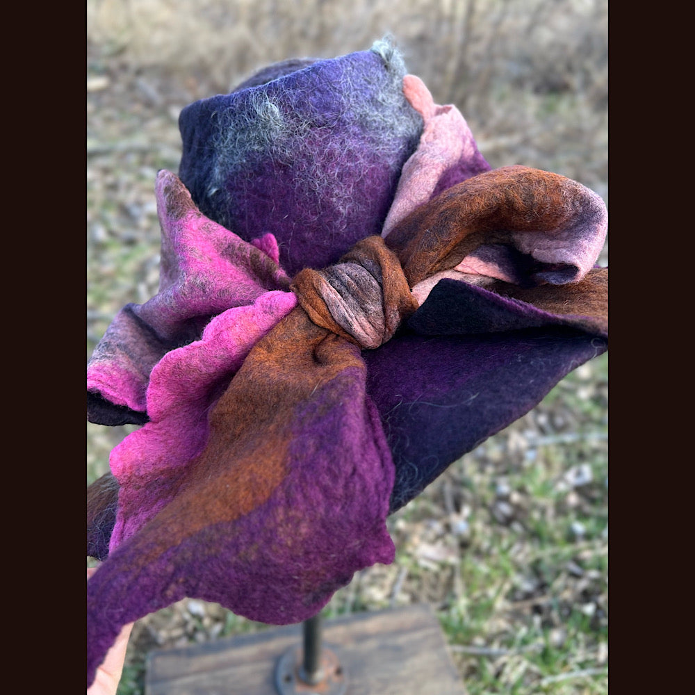 Large brim Felted hat with bow 24” large