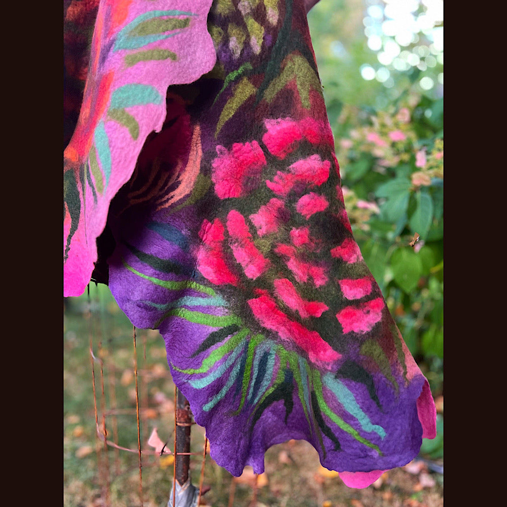 Handmade Felted wool Scarf 86” X 26”