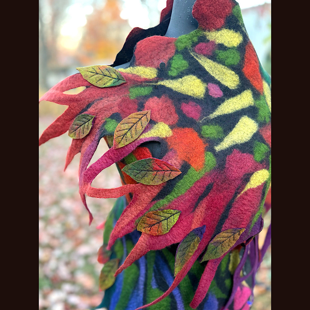 Handmade wool Felted Scarf 86 X 24”