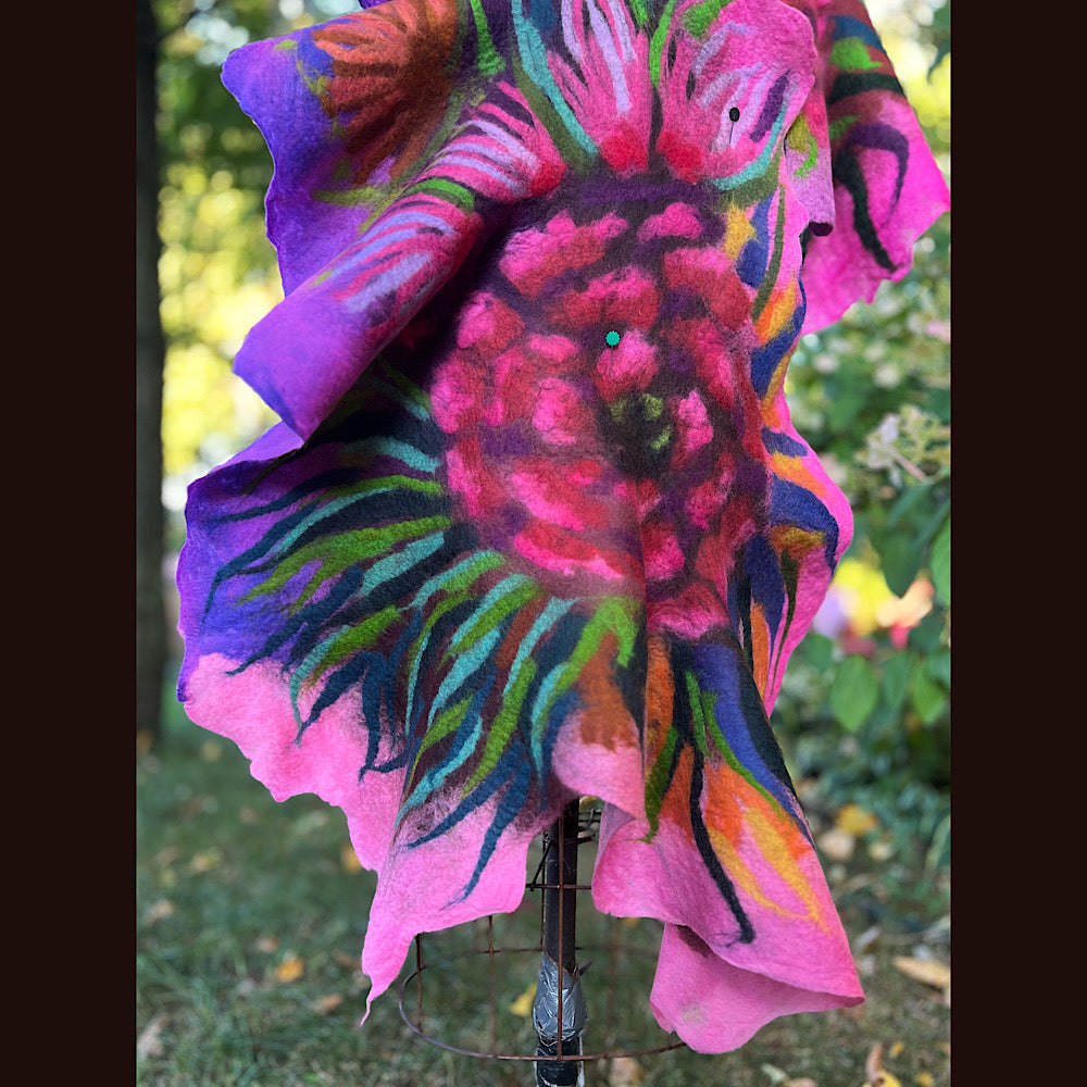 Handmade Felted wool Scarf 82” X 24”