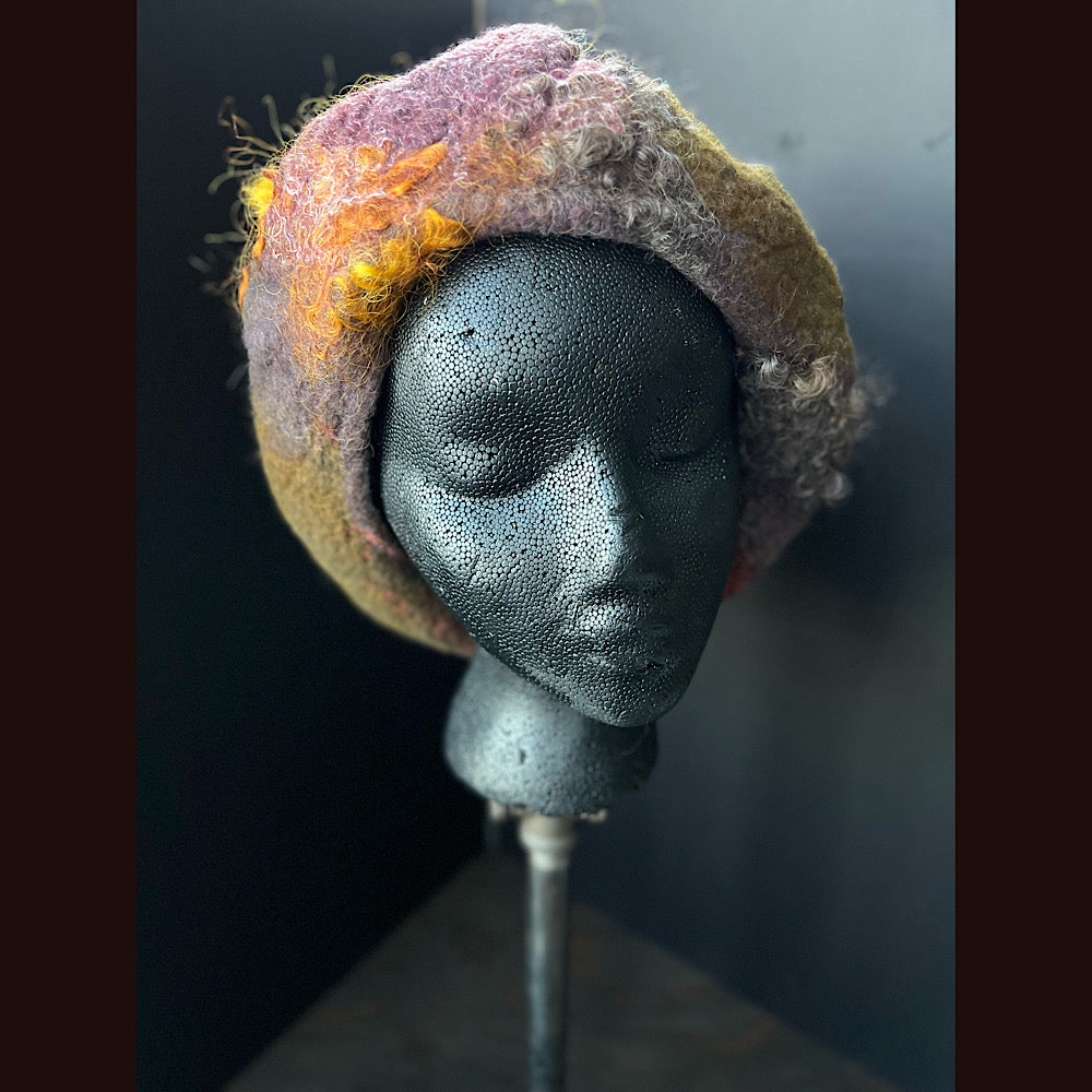 Felted hat beret size large