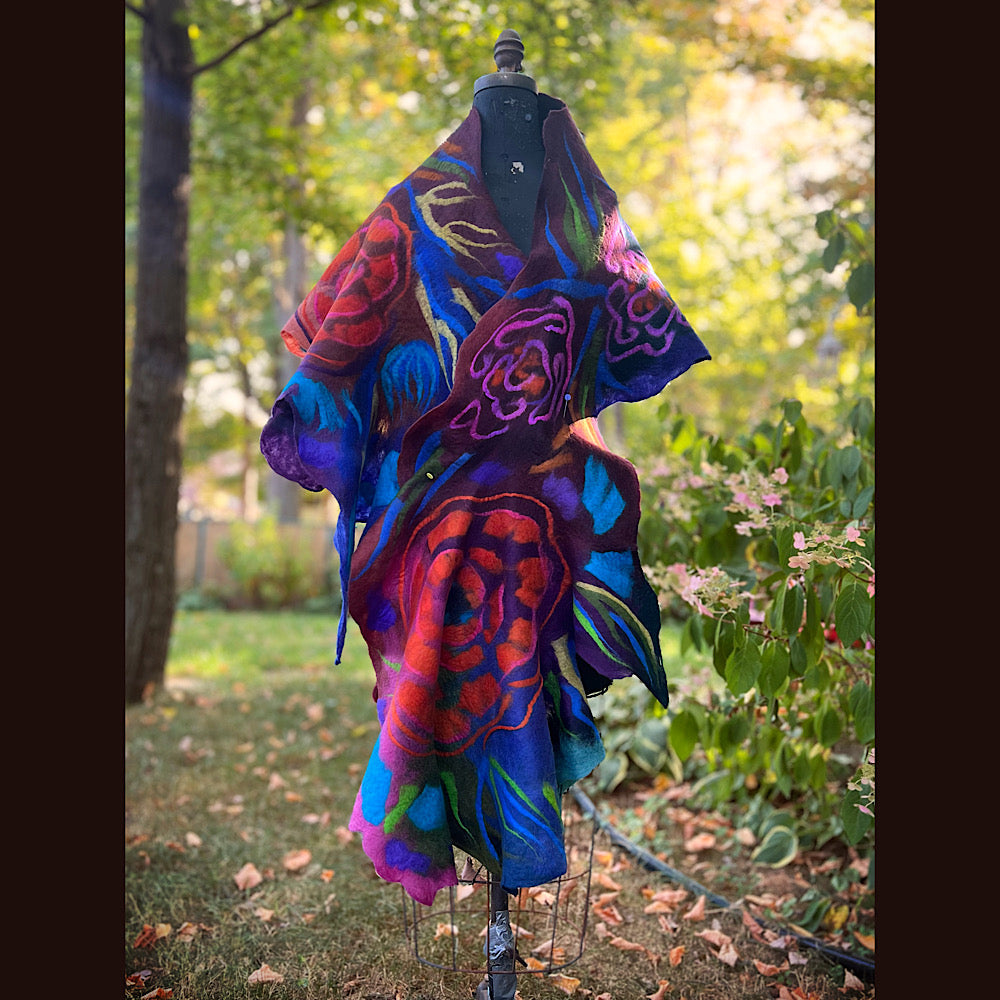 Handmade Felted Wool Scarf 82” X 29”