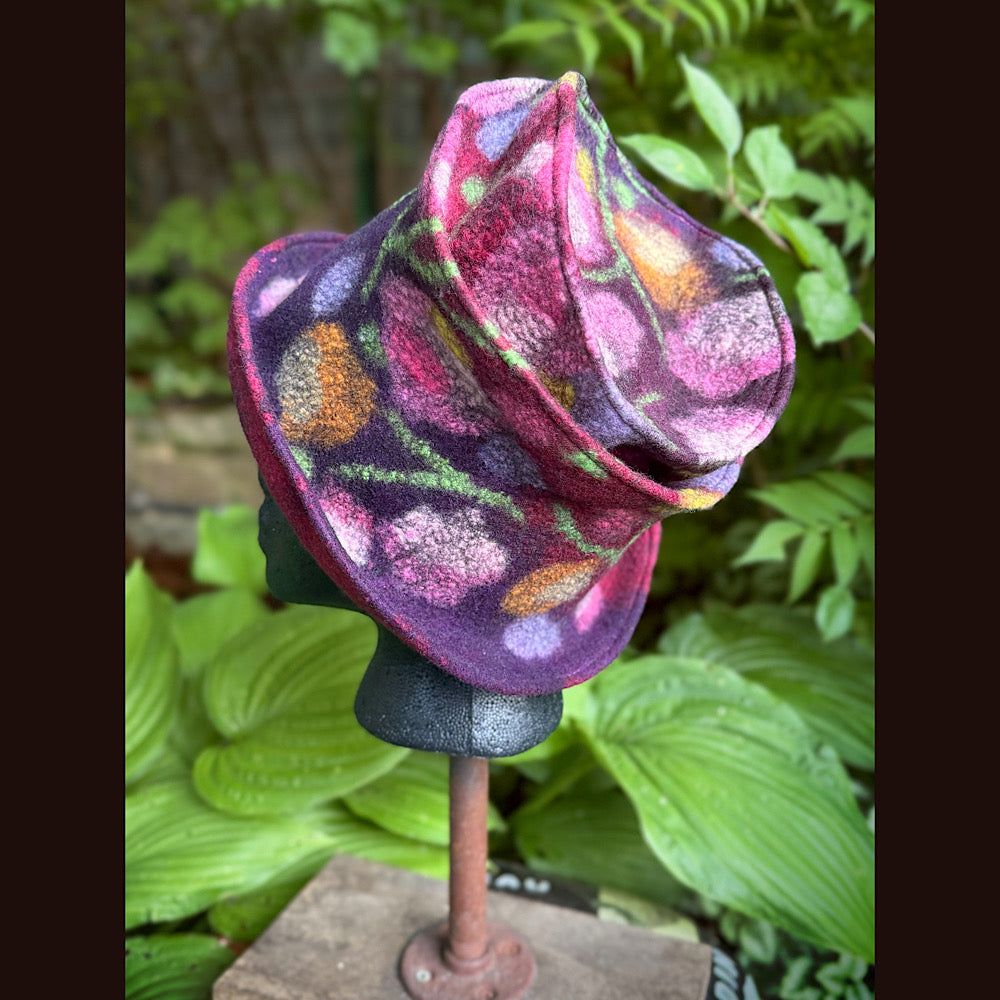 OOAK Handmade wool Felted hat 22” small