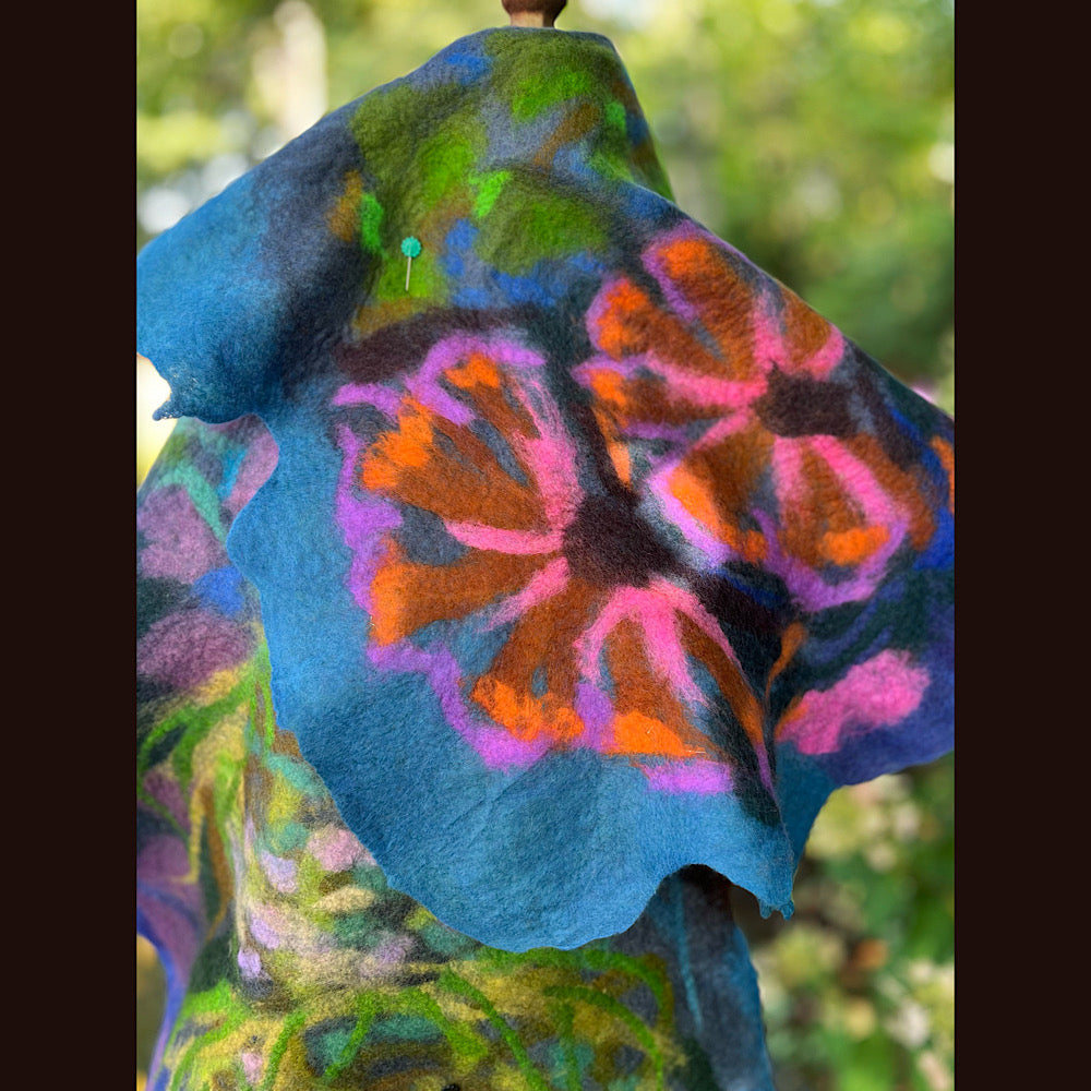 Felted Wool Scarf 70” X 23”