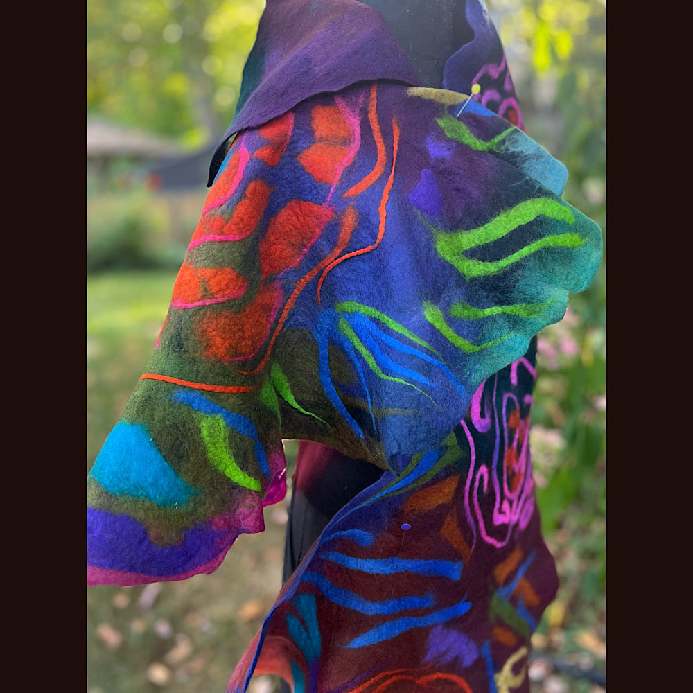 Handmade Felted Wool Scarf 82” X 29”