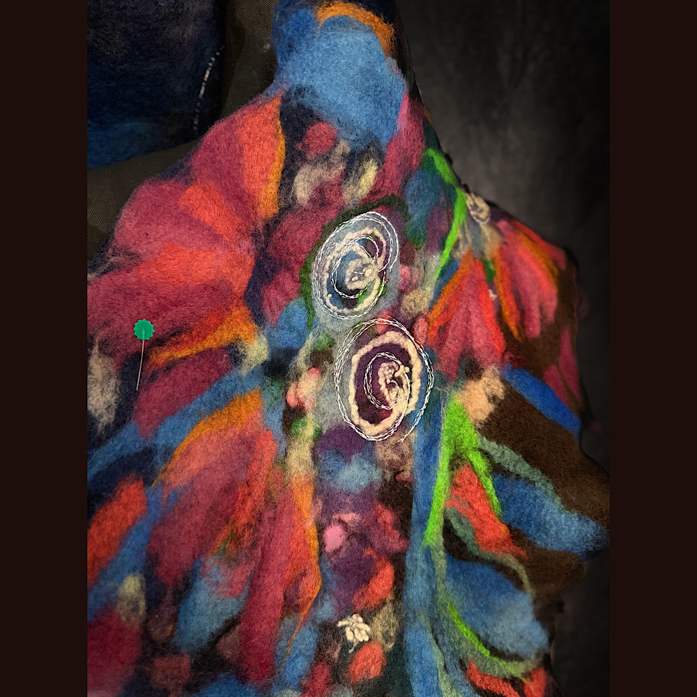 OOAK Handmade wool Felted Scarf 86” X 17”