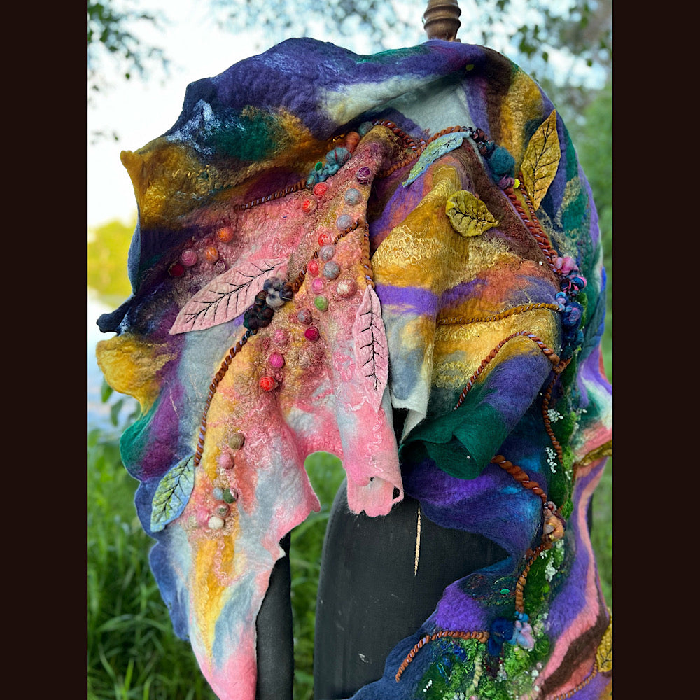 Felted Shawl 70” X 23”