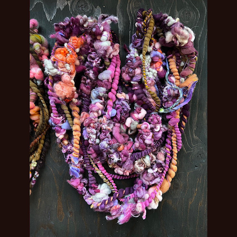 Large lot of hand spun yarn for weaving  knitting crochet 12.3 oz