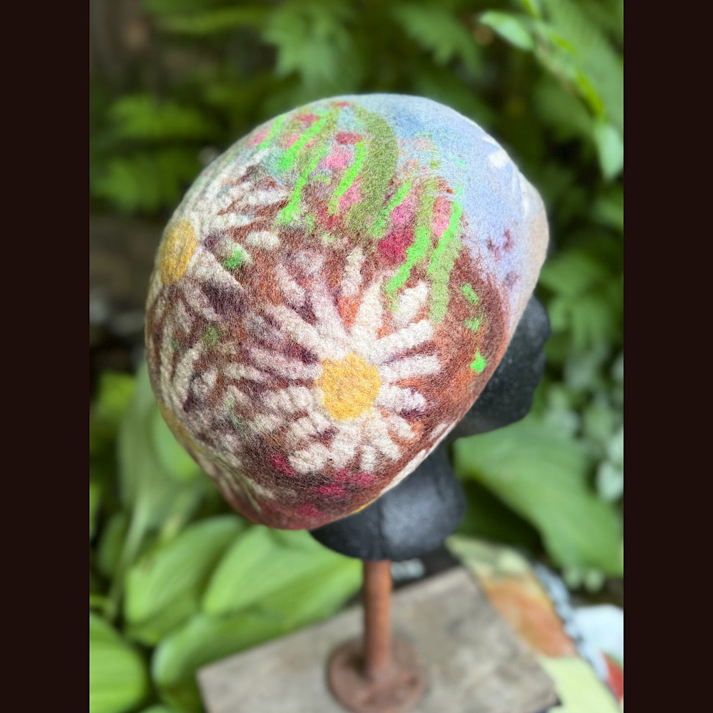 Handmade wool Felted beret 23”