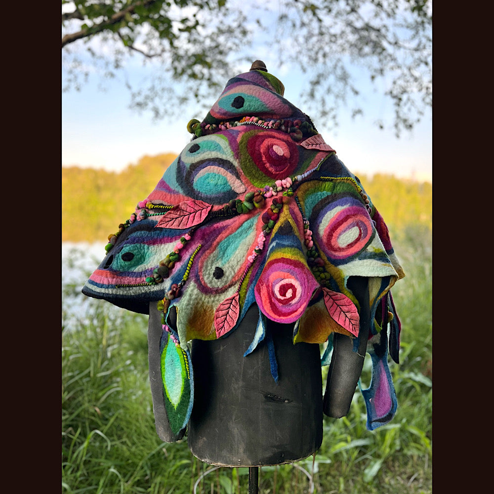 Large Felted Shawl 70” X 28