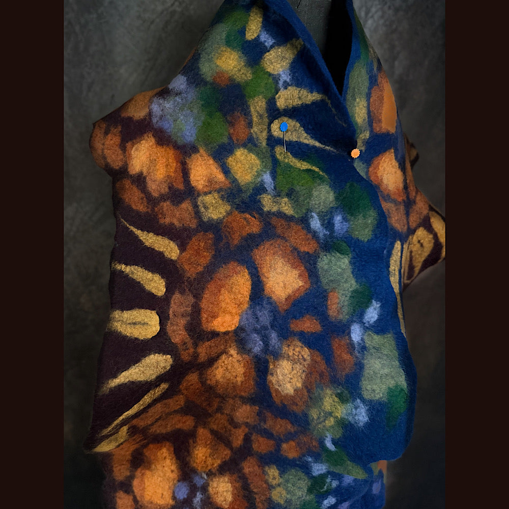 OOAK Handmade wool Felted Scarf 81” X 12”