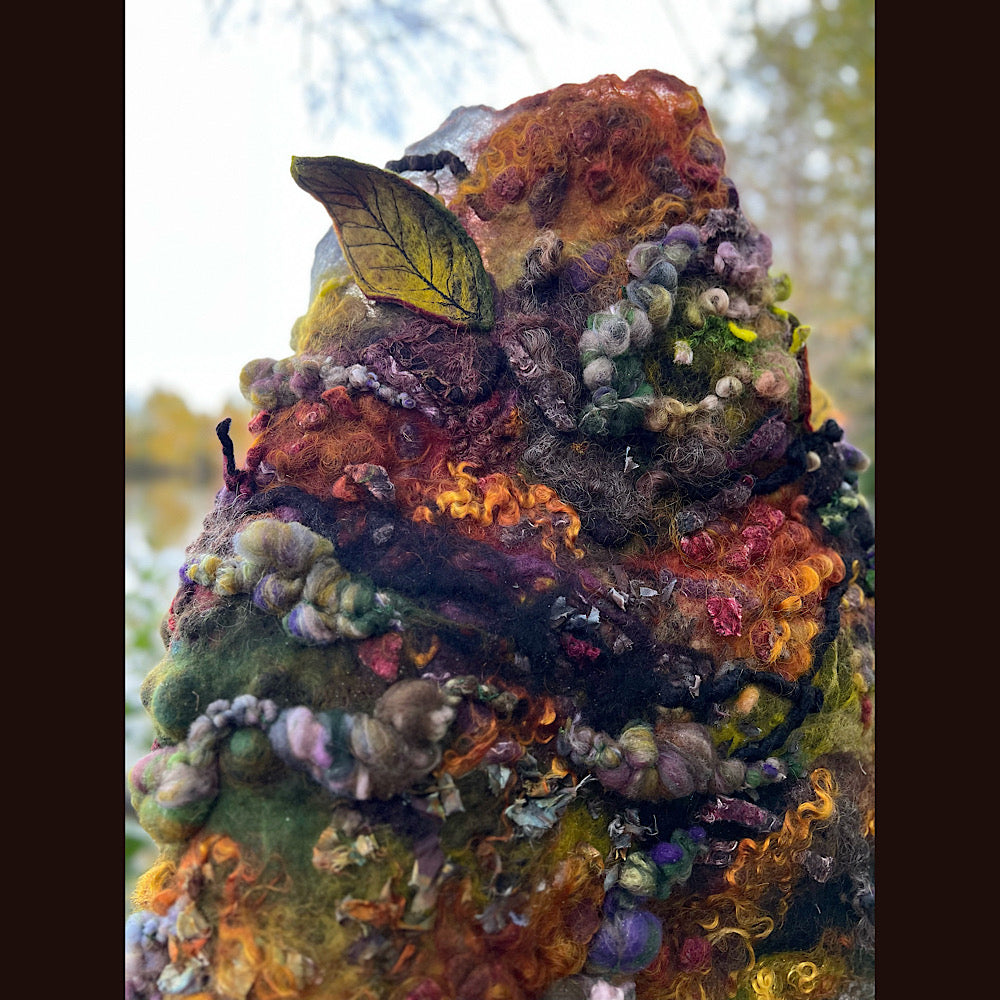 Appalachian trail felted shawl 56” X 22”