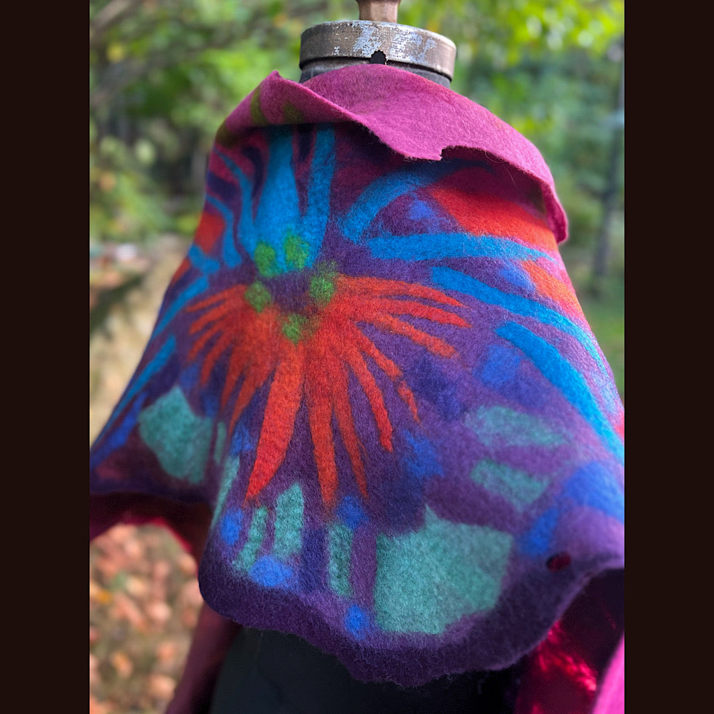 Handmade Felted Wool Scarf 74” X 29”