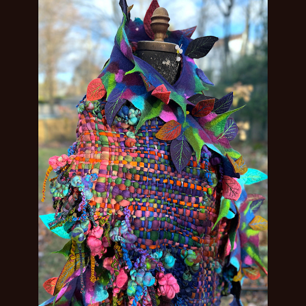 Handmade wool Felted Scarf 88”X 18”