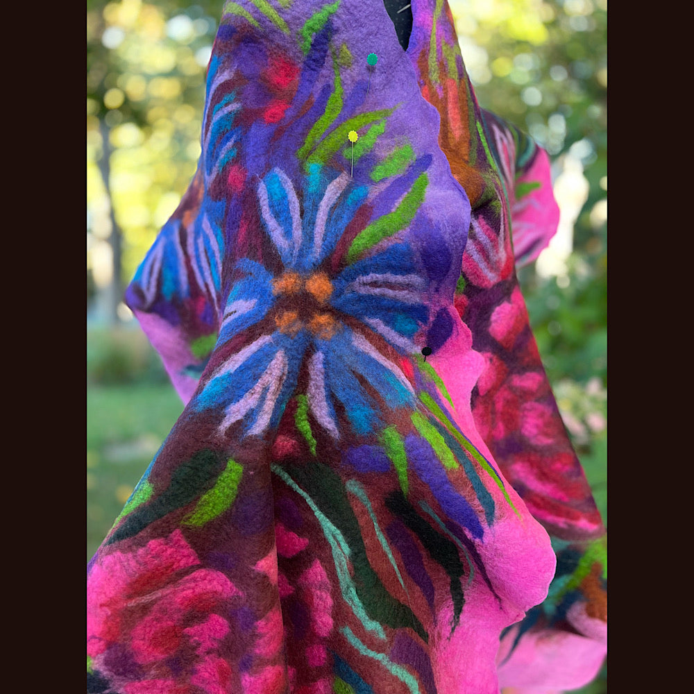 Handmade Felted wool Scarf 82” X 24”