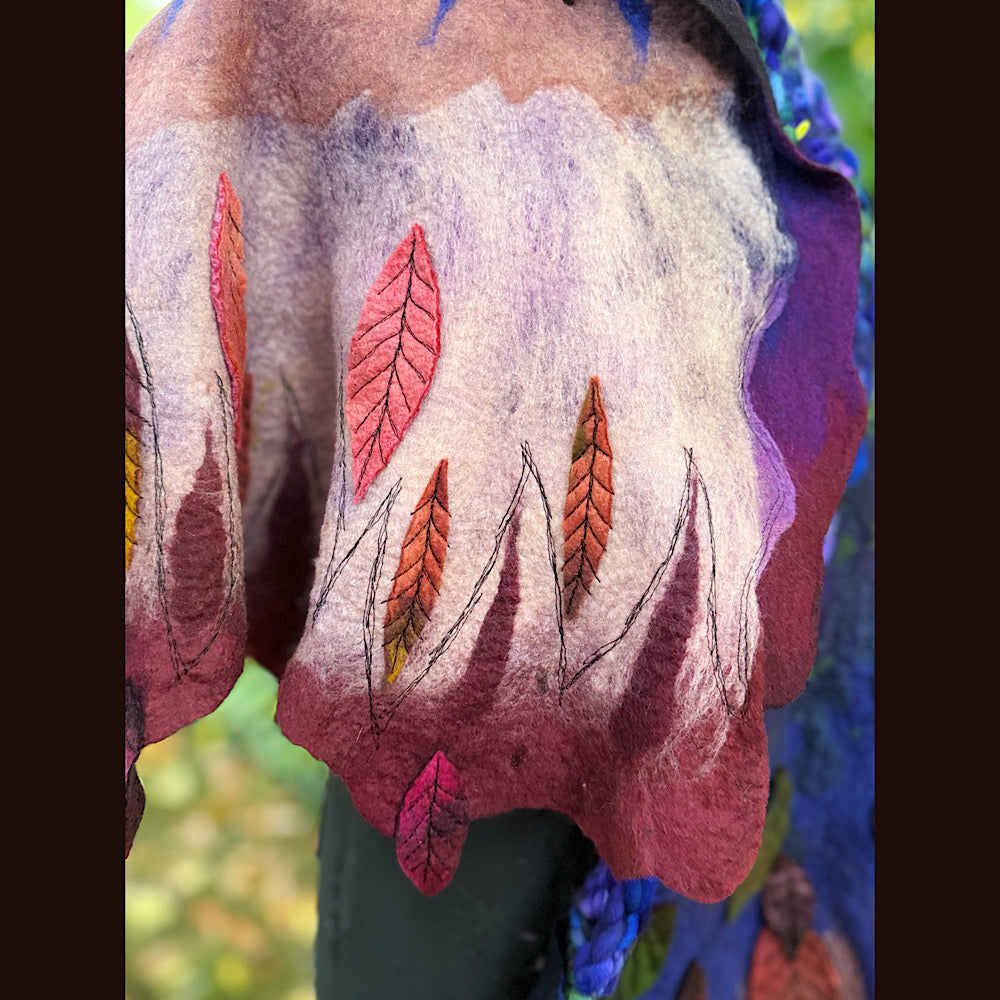 Handmade Felted Wool Scarf 80” X 29”