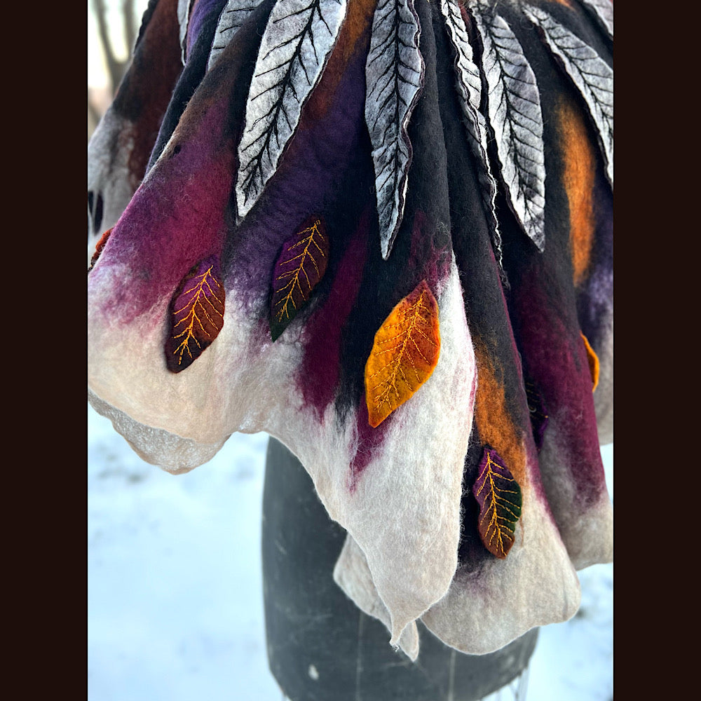 Première neige felted scarf 63” X 20”