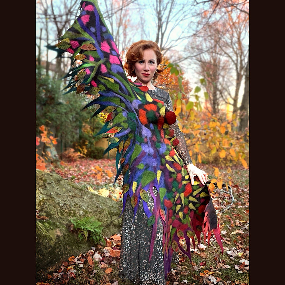 Handmade wool Felted Scarf 86 X 24”