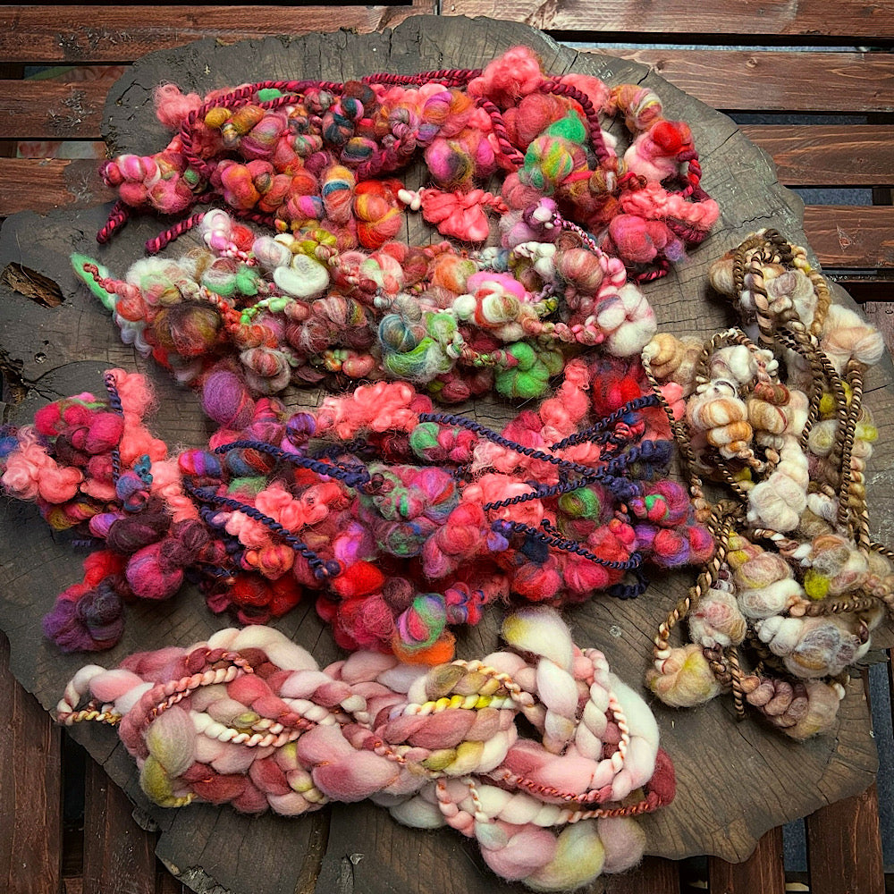 Art yarn lot for weavers 7.5 onces