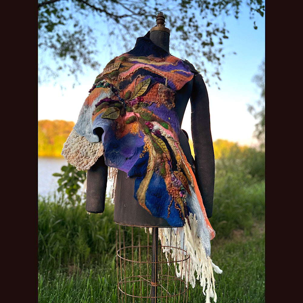 Felted Shawl 86” X 29”