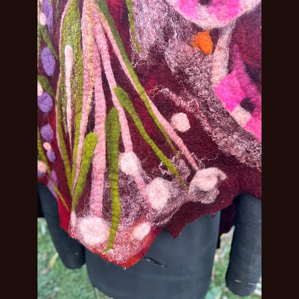 Felted floral capelet