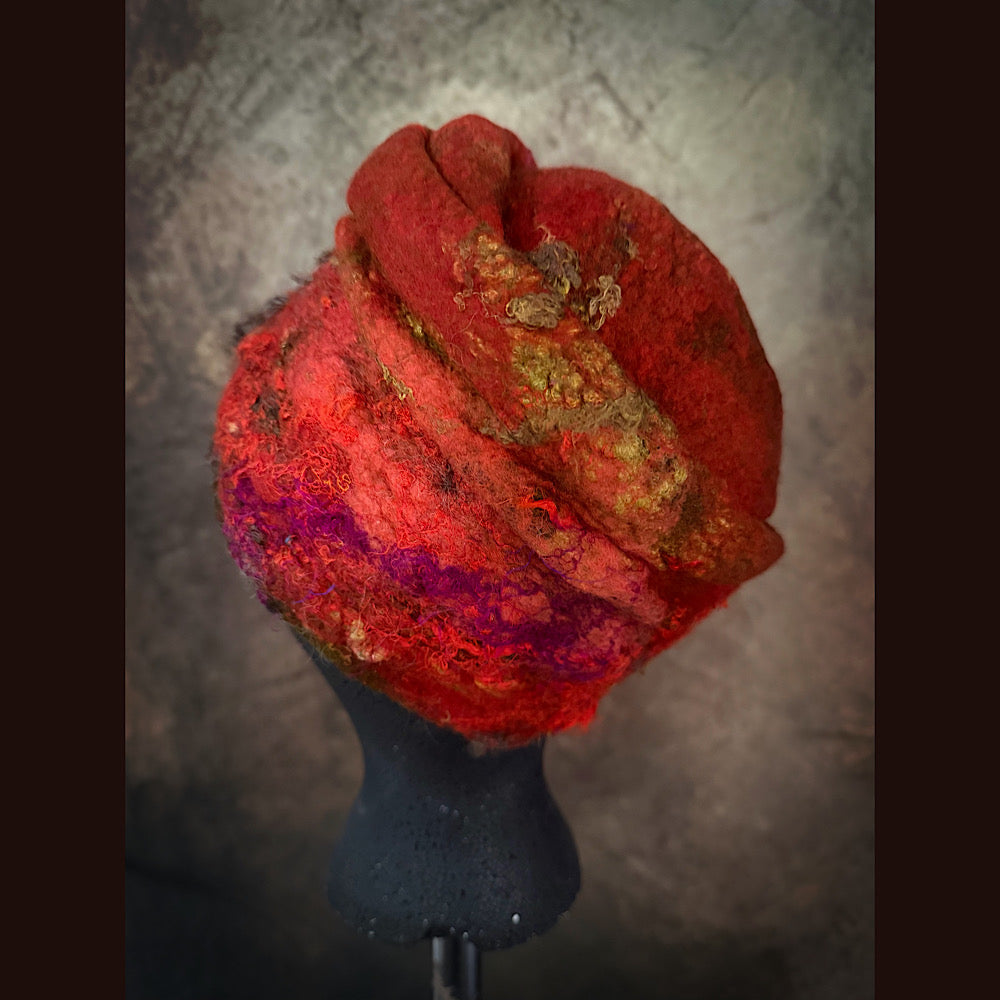 OOAK Handmade wool Felted hat 23” small/medium