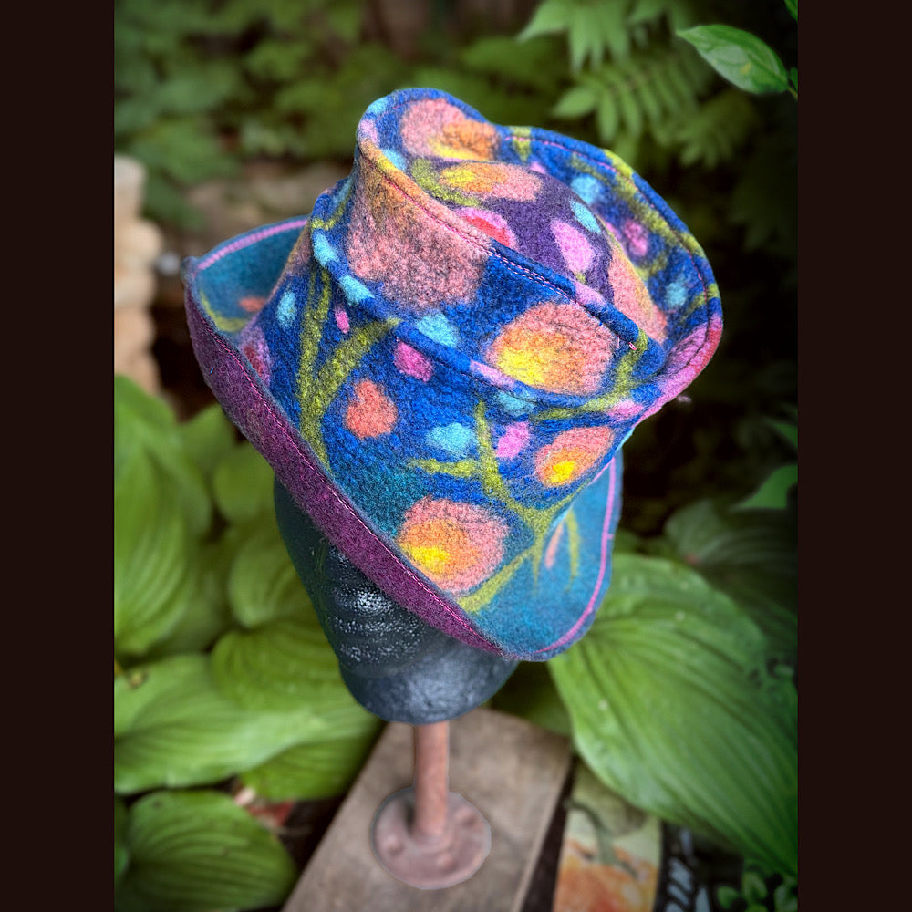 OOAK Handmade wool Felted hat 22” small