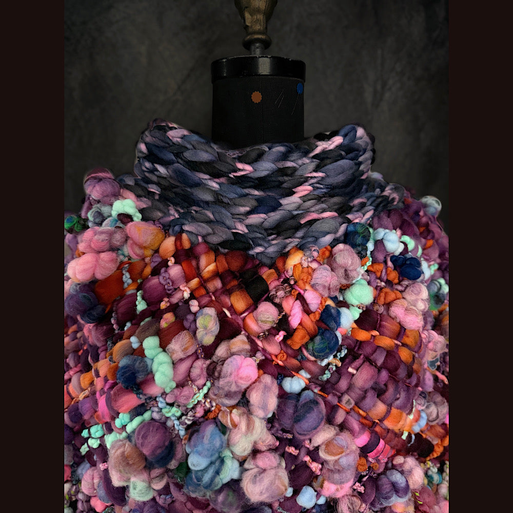 Handmade wool Woven Scarf shawlette 25” X  20” larger size