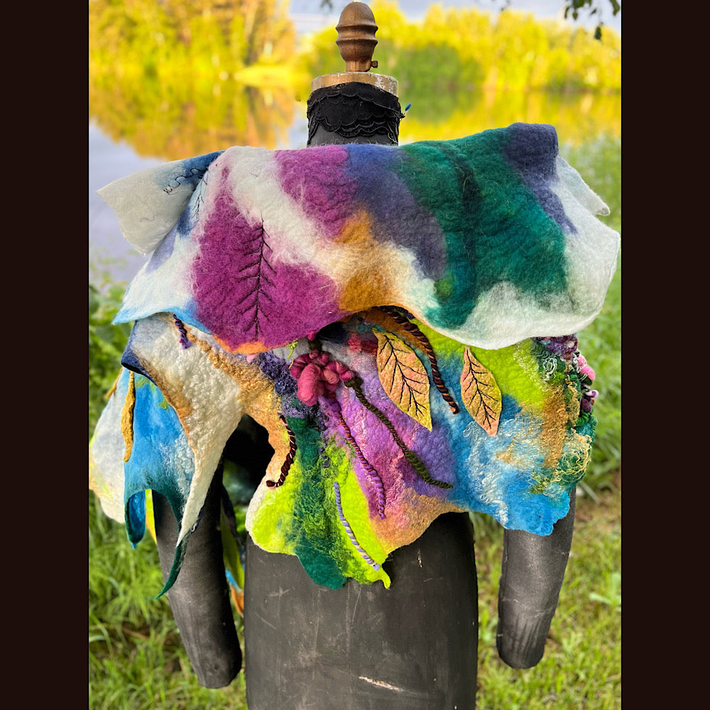 Felted Shawl 74”X 27”
