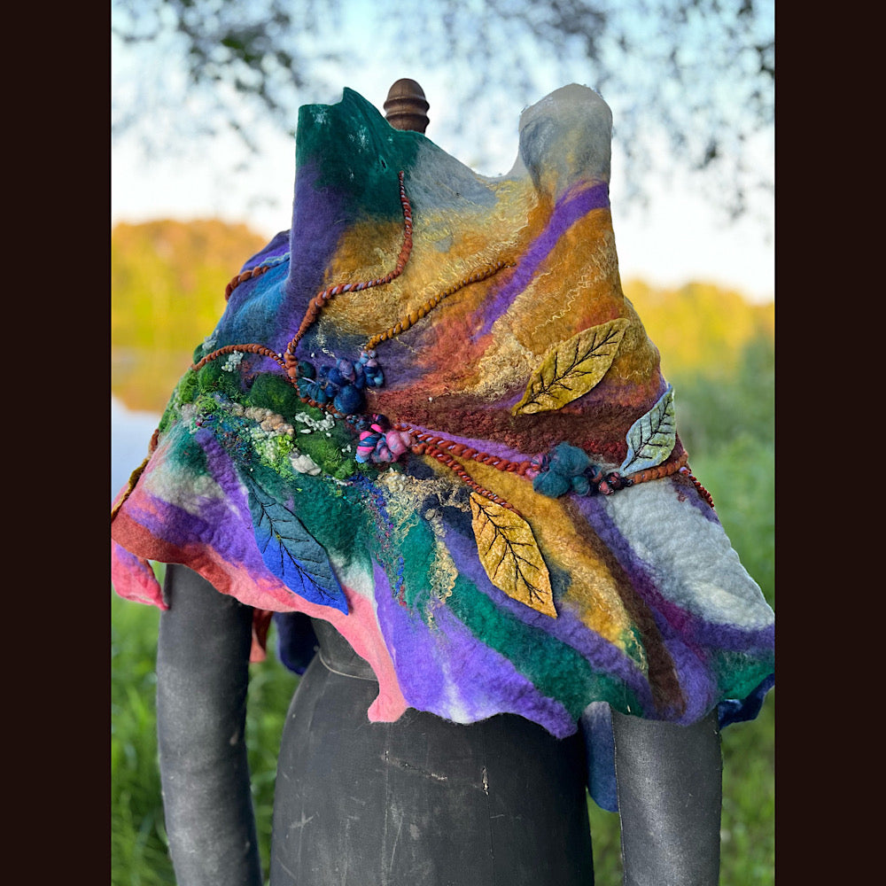 Felted Shawl 70” X 23”