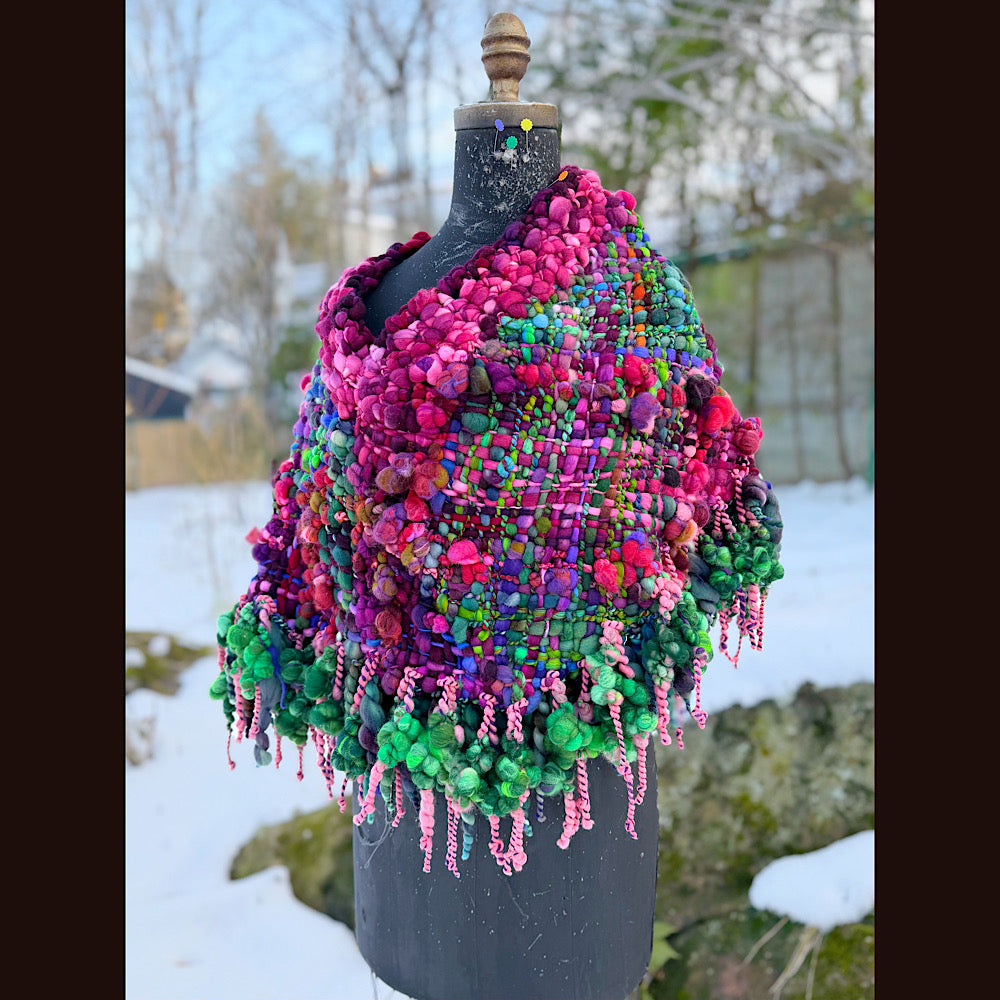 Handmade wool Woven Scarf shawlette