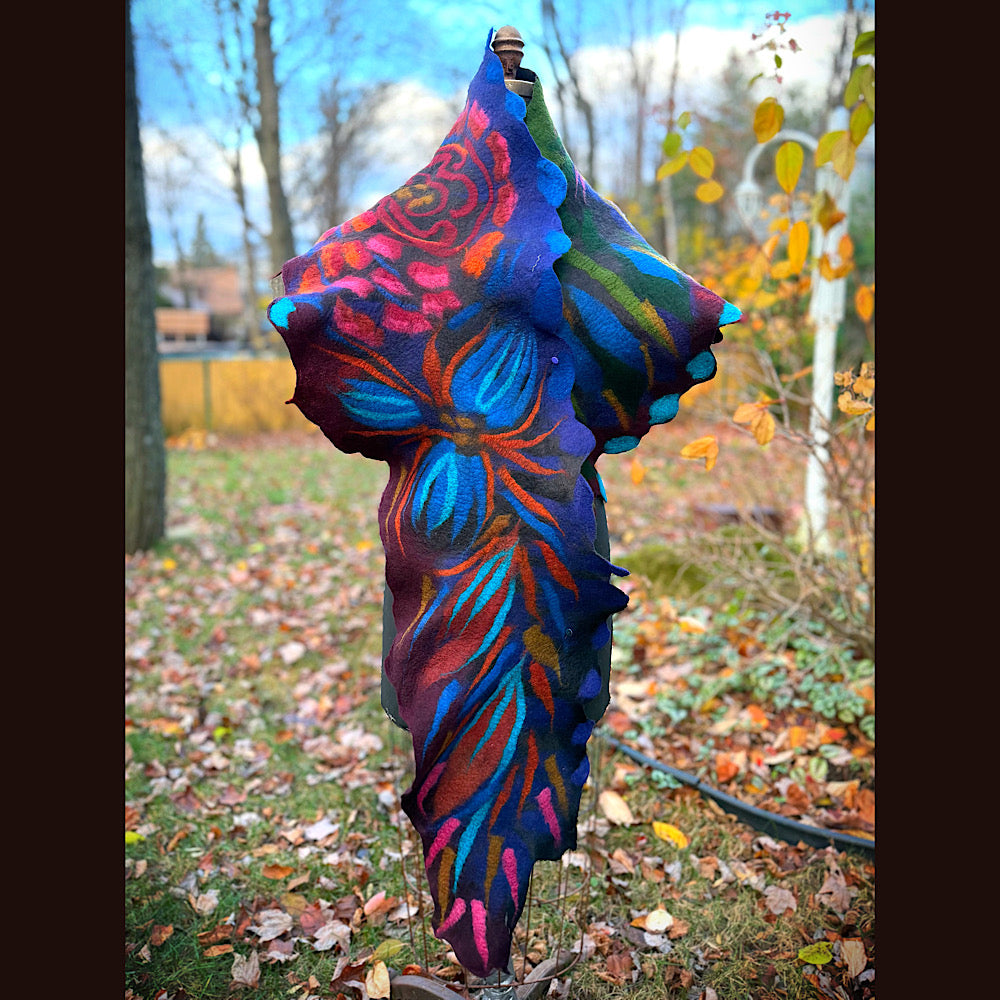 Handmade wool Felted Scarf 78” X 16”