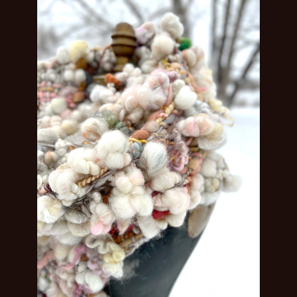 The Snow Rose Scarf 92” X 10”  1.2 pound