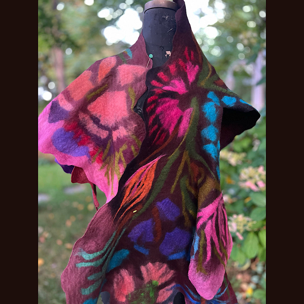 Felted Wool Scarf 70” X 26”