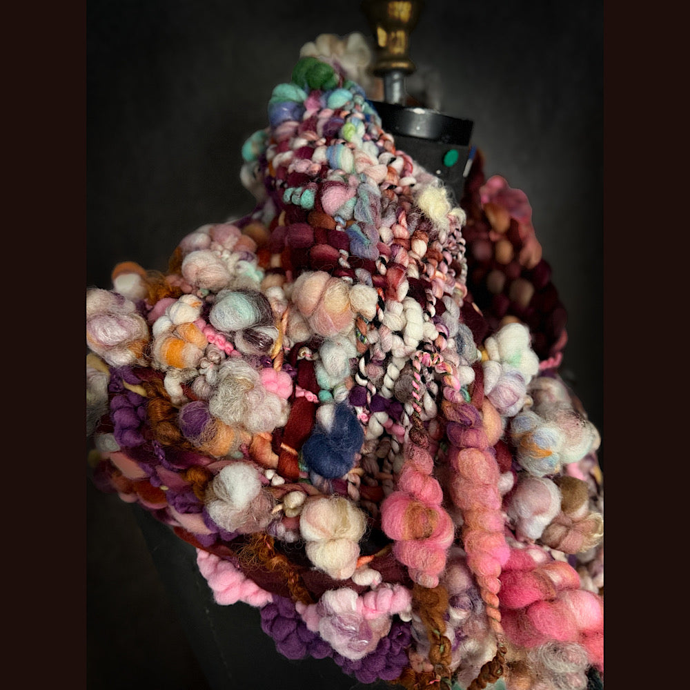 Handmade wool Woven Scarf 86” X 11”