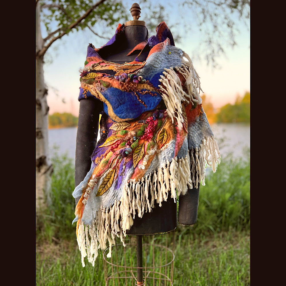 Felted Shawl 86” X 29”