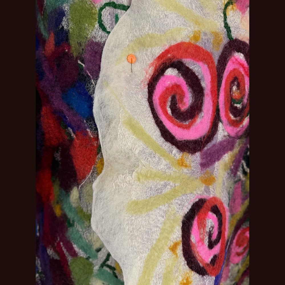 OOAK Handmade wool Felted Scarf 84” X 18”