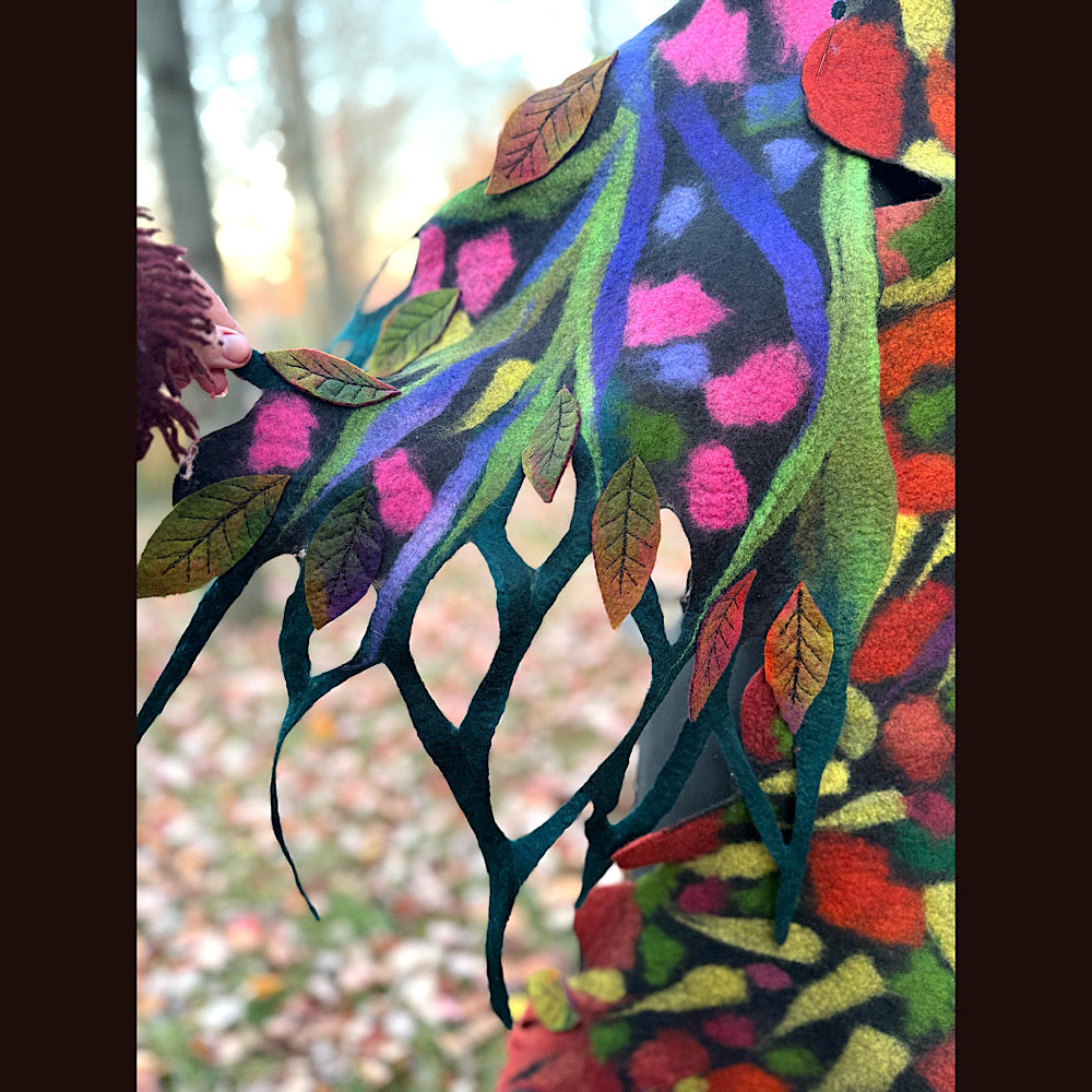 Handmade wool Felted Scarf 86 X 24”