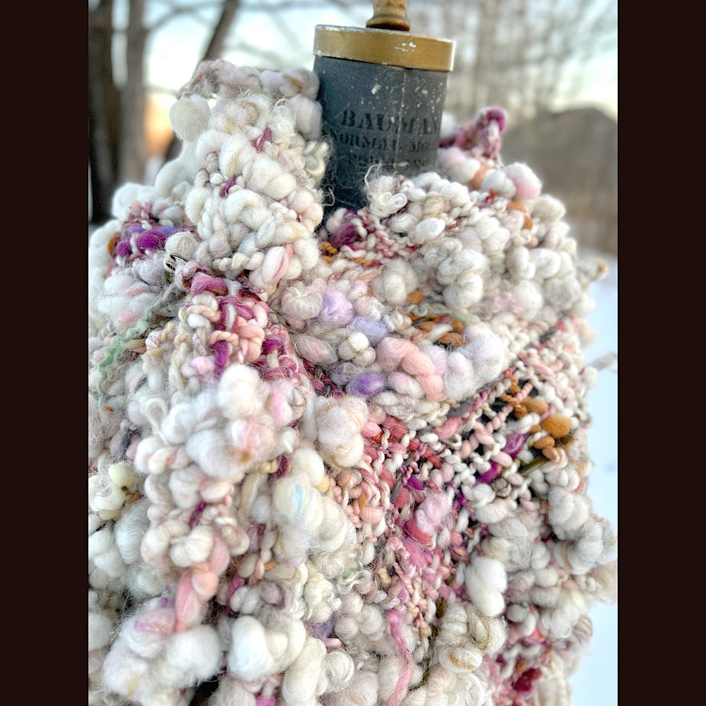 The Snow Rose Shawl  64” X 22”  1.3 pound