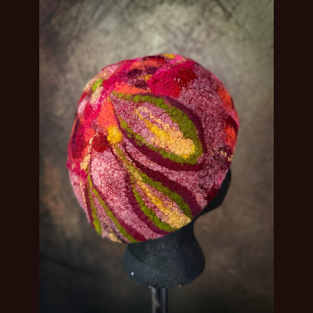 OOAK Handmade wool Felted hat 22” small