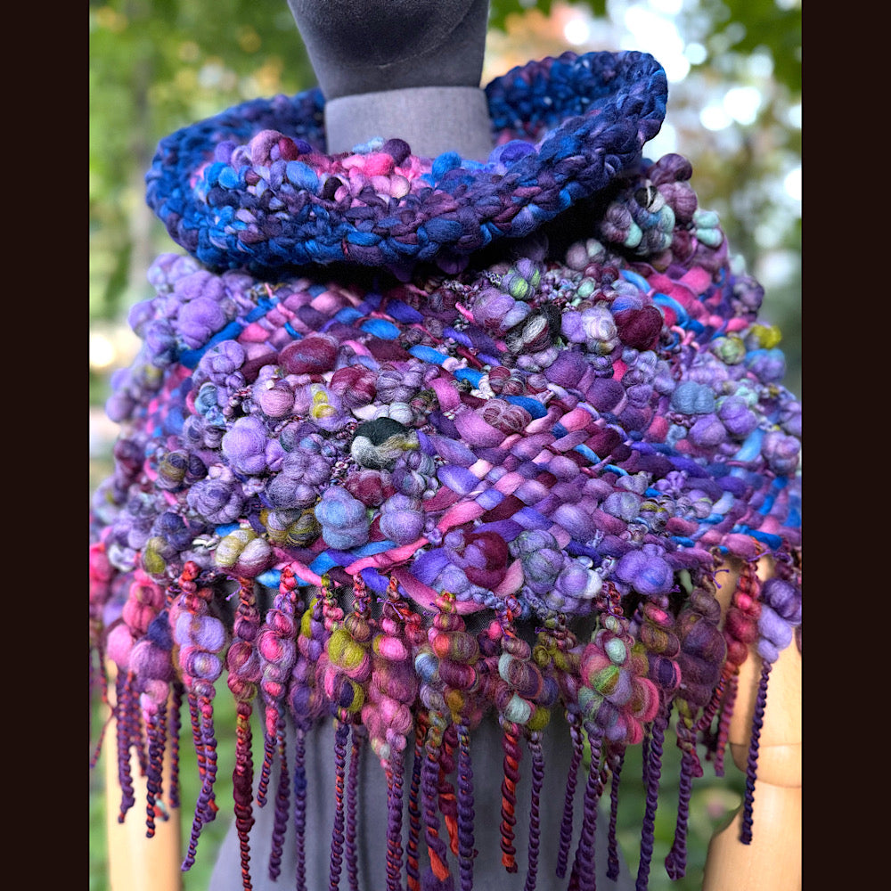 OOAK Hand woven wool handmade Scarf shawlette Small size