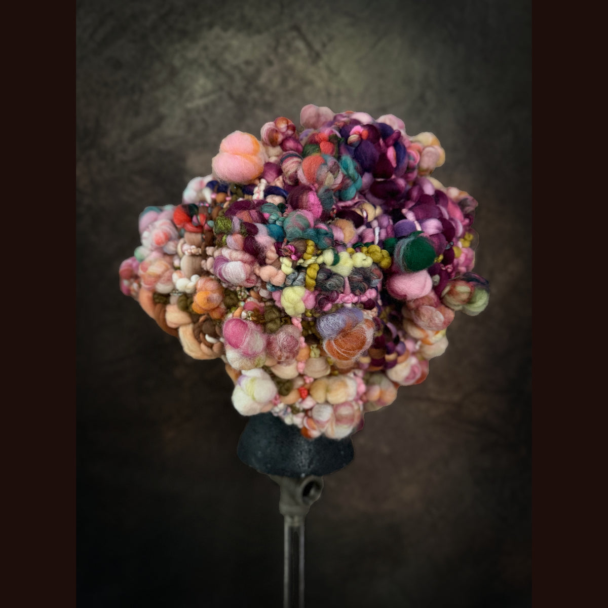 OOAK Handmade wool Woven hat 23.5” medium large