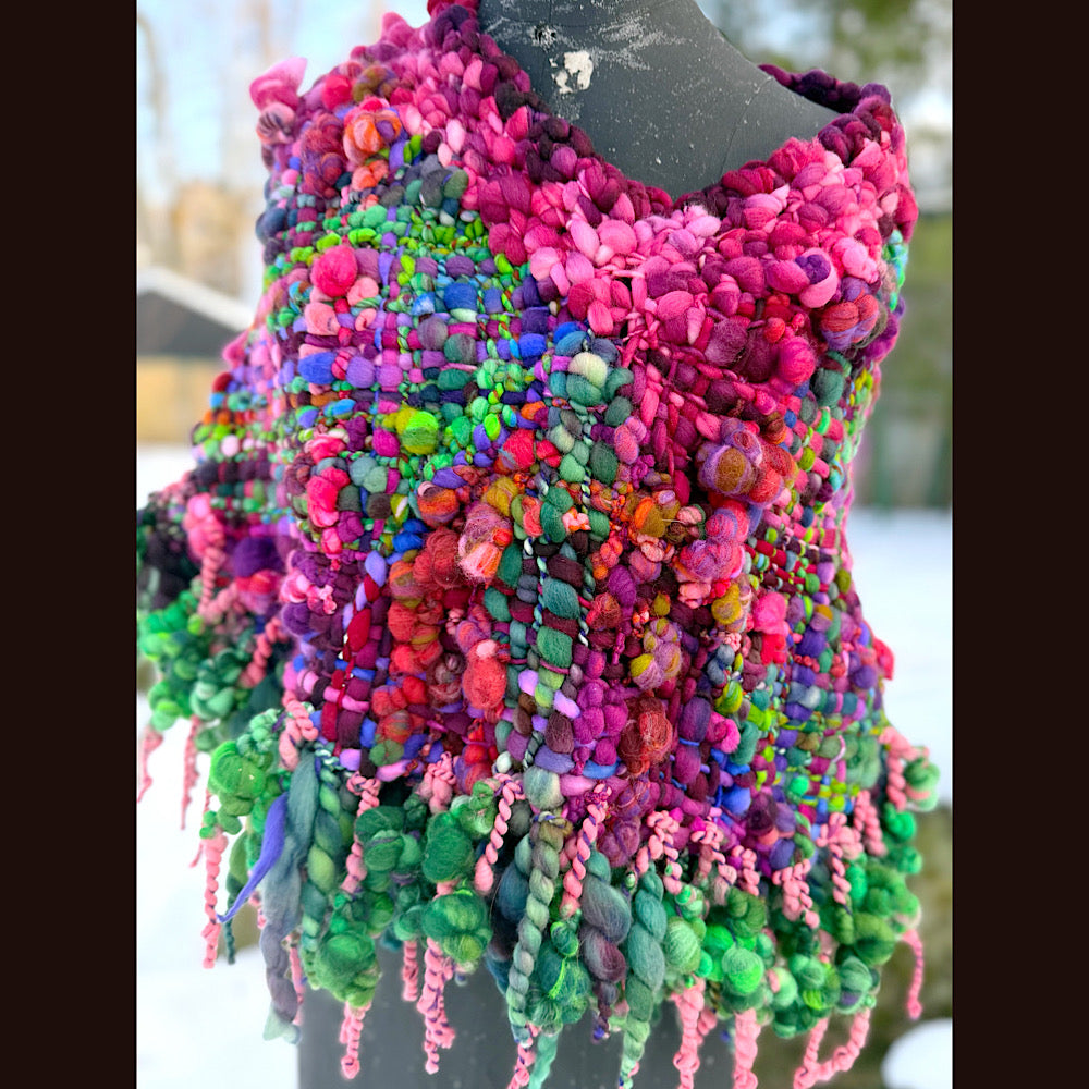 Handmade wool Woven Scarf shawlette