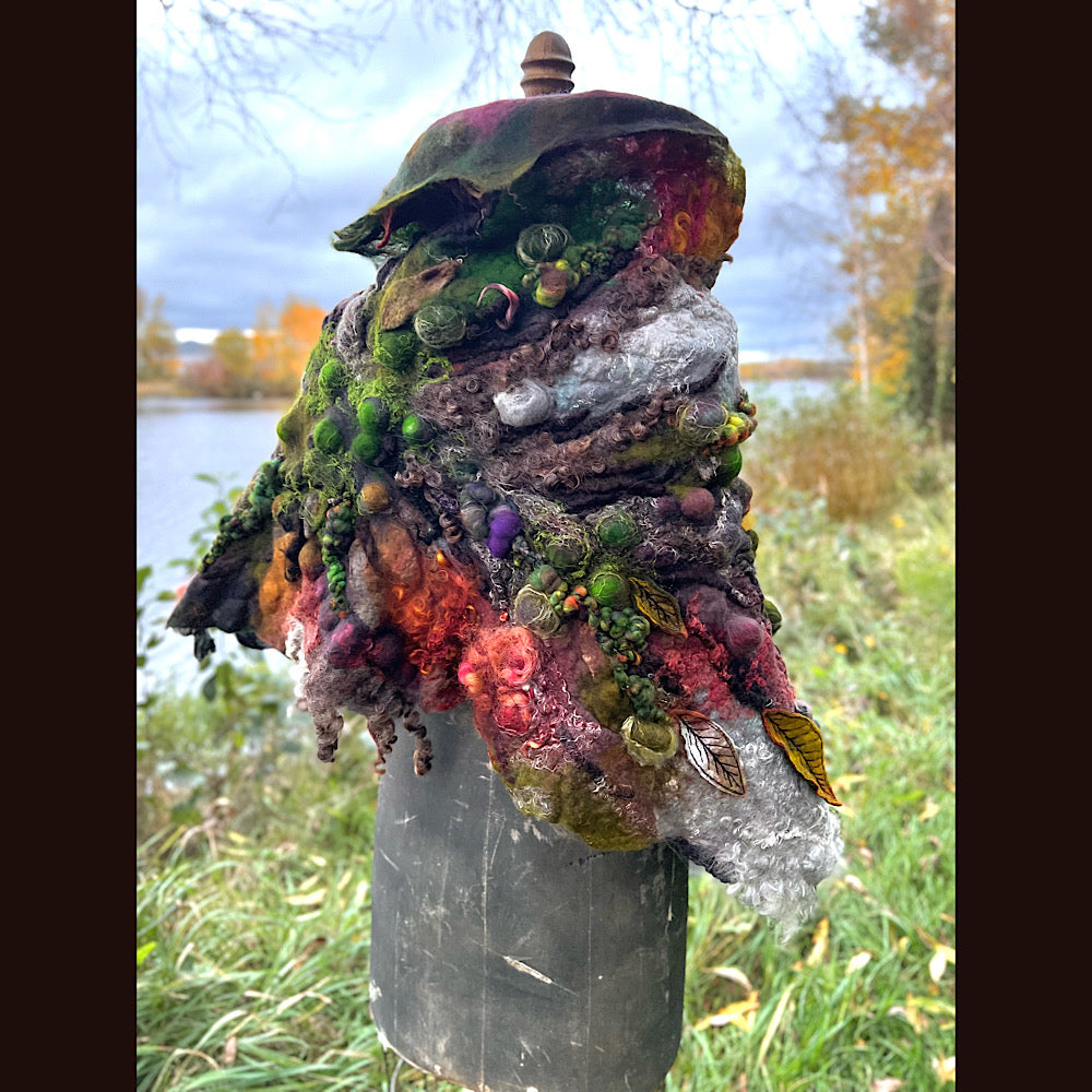 Reserved- Tundra felted shawl 78” X 22”- *this shawl has been extended *