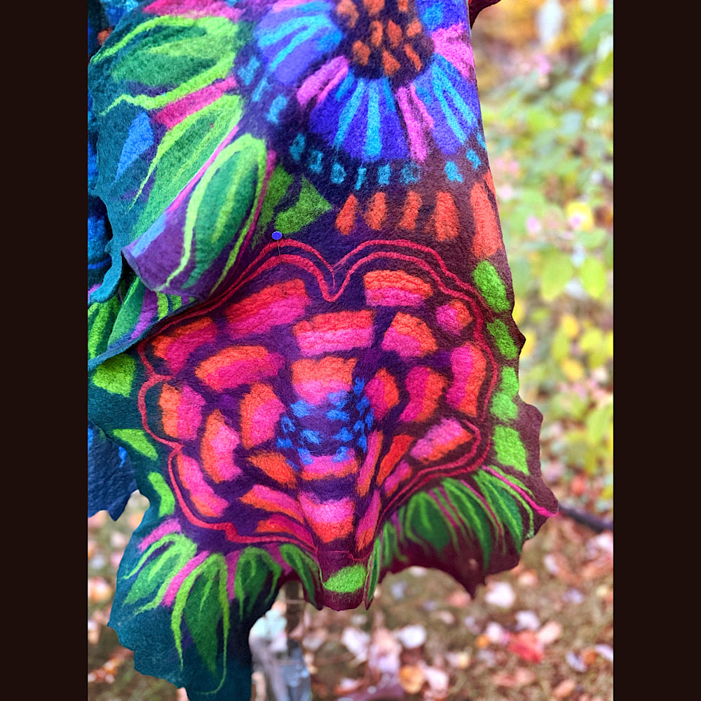 Handmade wool Felted Scarf 82” X 31”