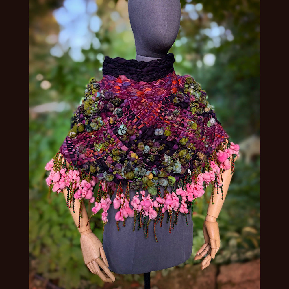 OOAK Hand woven wool handmade Scarf shawlette